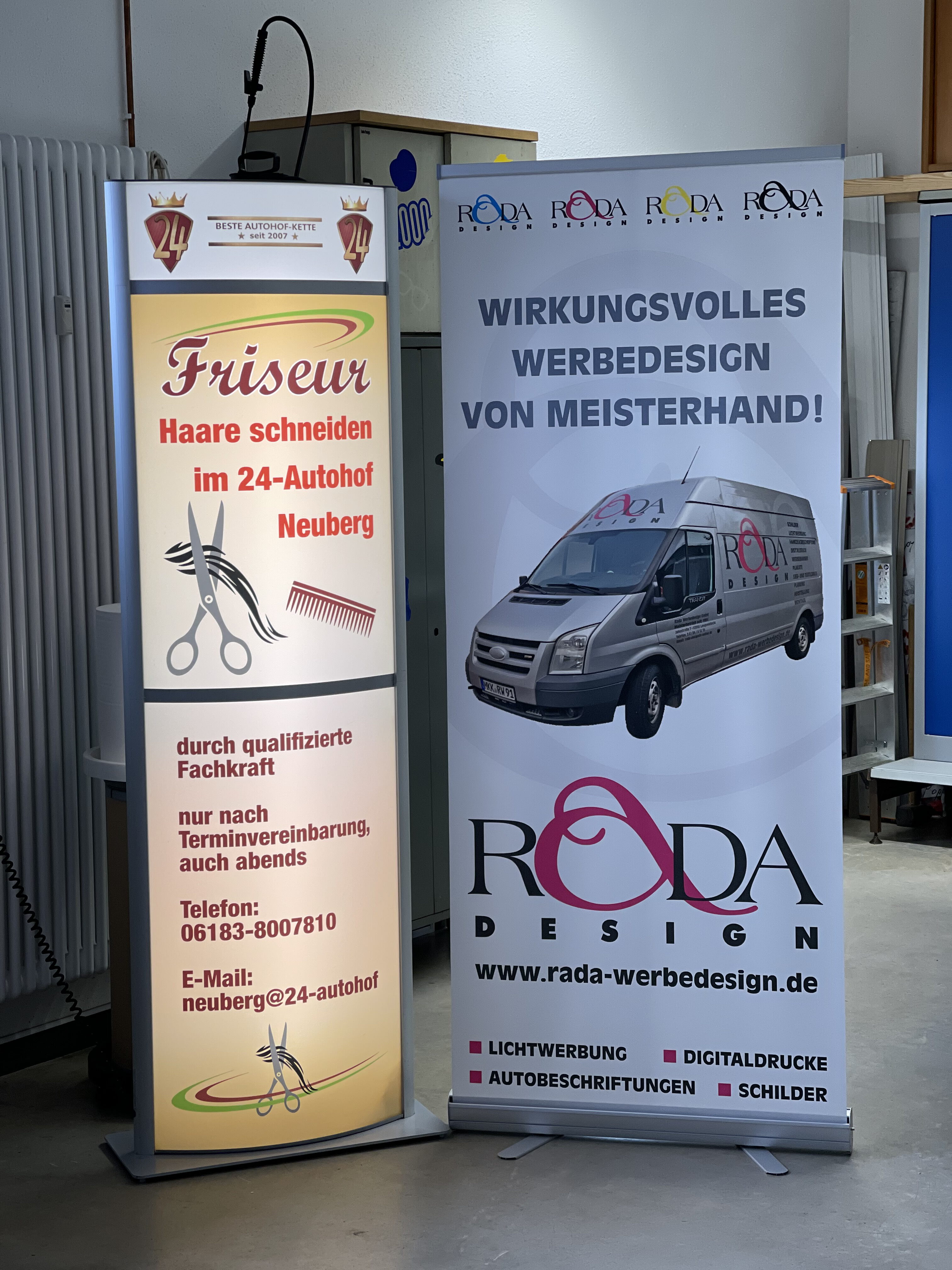 Fahnen / Rollups / Banner RadaWerbedesign